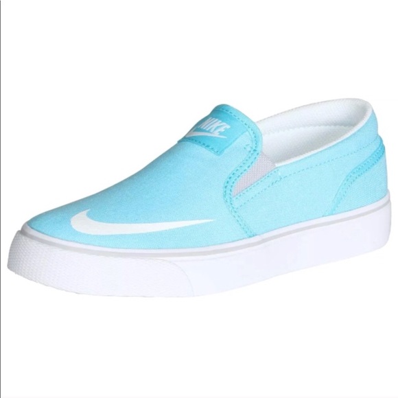 blue nike slip ons